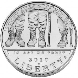 2010 American Veterans Disabled for Life Commemorative Silver Dollar