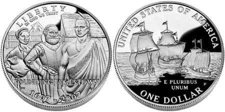 Jamestown 400th Anniversary Proof Silver Dollar (2007)
