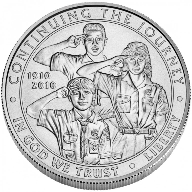 Boy Scouts of America Centennial Uncirculated Silver Dollar $1 (2010)