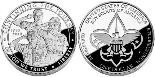 Boy Scouts of America Centennial Proof Silver Dollar $1  (2010)