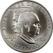 Eisenhower Centennial  Uncirculated Silver Dollar $1 (1990)